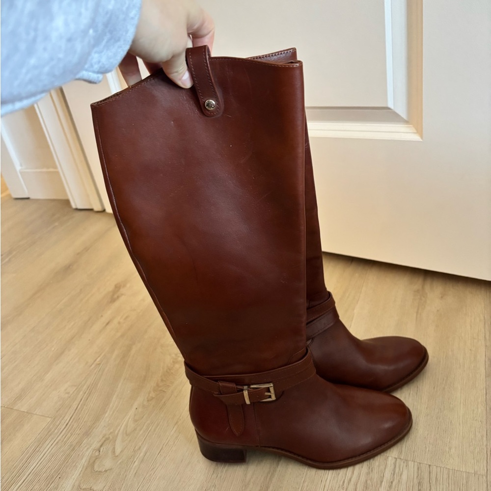 NWOT Elegant Brown Leather Knee-High Boots